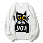 Unisex Fuck You Cat Printed Sweatshirt