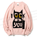 Unisex Fuck You Cat Printed Sweatshirt