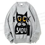 Unisex Fuck You Cat Printed Sweatshirt