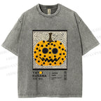 Unisex Yayoi Kusama Halloween Pumpkin Printed Washed Tee