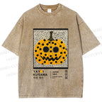 Unisex Yayoi Kusama Halloween Pumpkin Printed Washed Tee