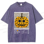 Unisex Yayoi Kusama Halloween Pumpkin Printed Washed Tee