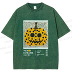 Unisex Yayoi Kusama Halloween Pumpkin Printed Washed Tee