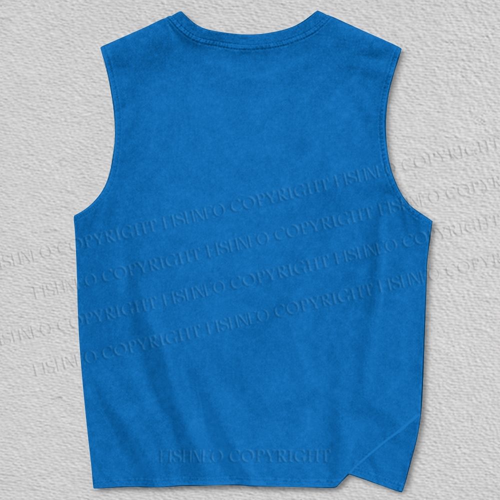 Unisex Blue Panther in Fire Printed Tank Top