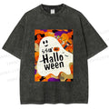 Unisex Ghost in Halloween Printed Washed Tee