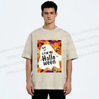 Unisex Ghost in Halloween Printed Washed Tee