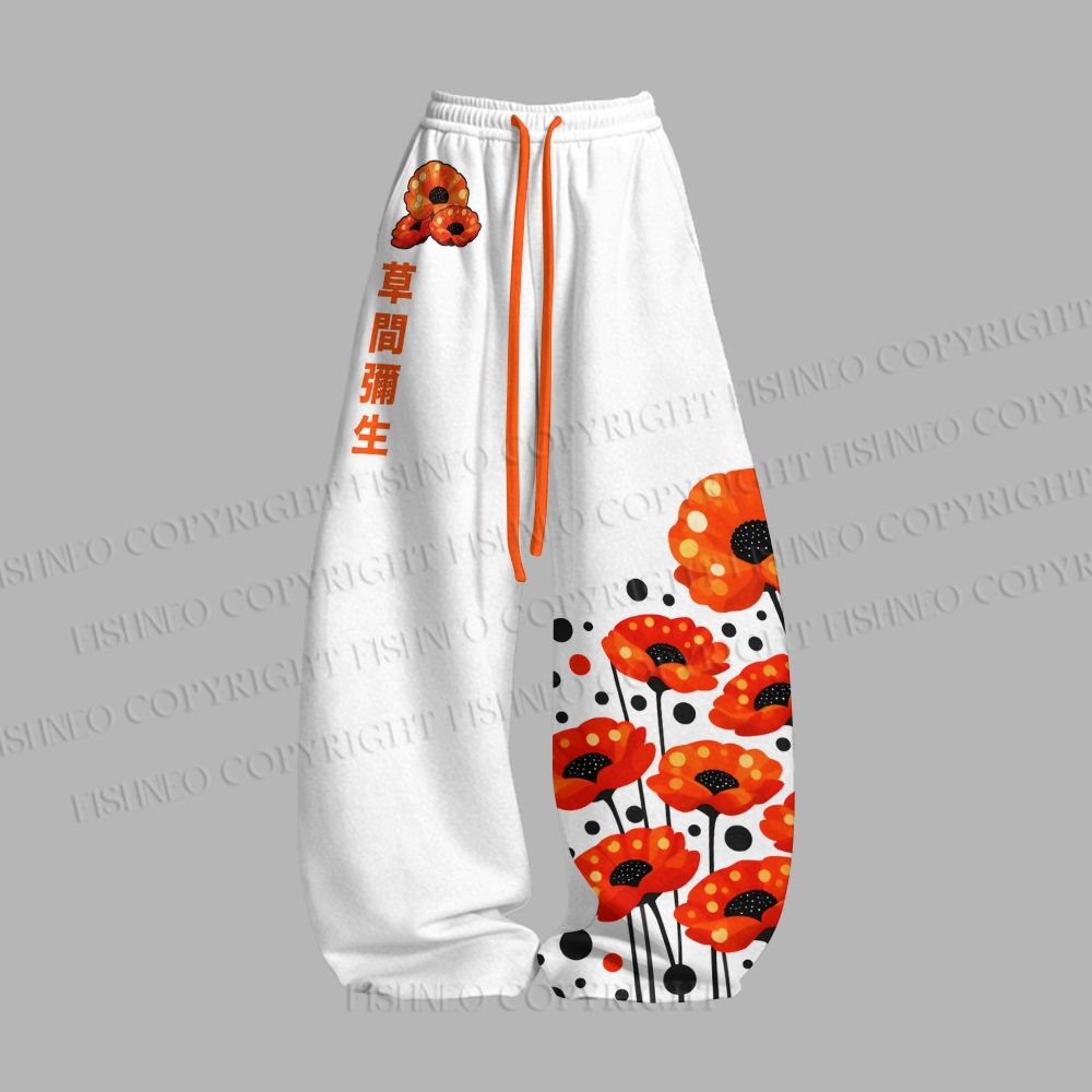Unisex Japanese Yayoi Kusama Flower Loose Tank Top Set