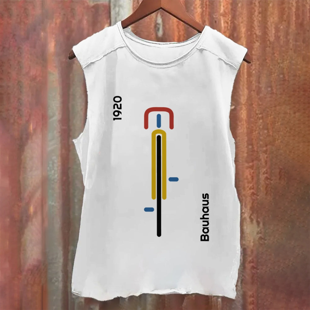 Unisex Bauhaus Bicycle Casual Printed Tank Top