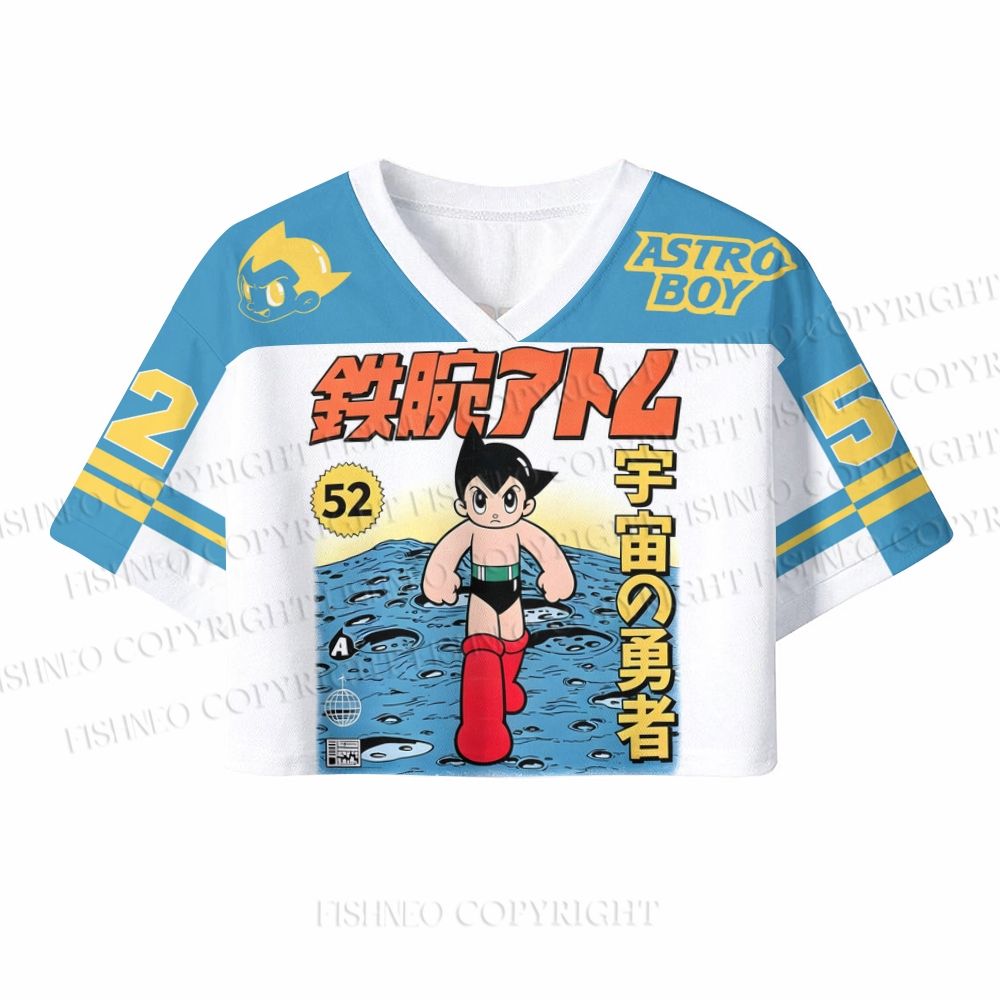 Astro Boy Vintage Art Printed Crop Sport Jersey Shirts