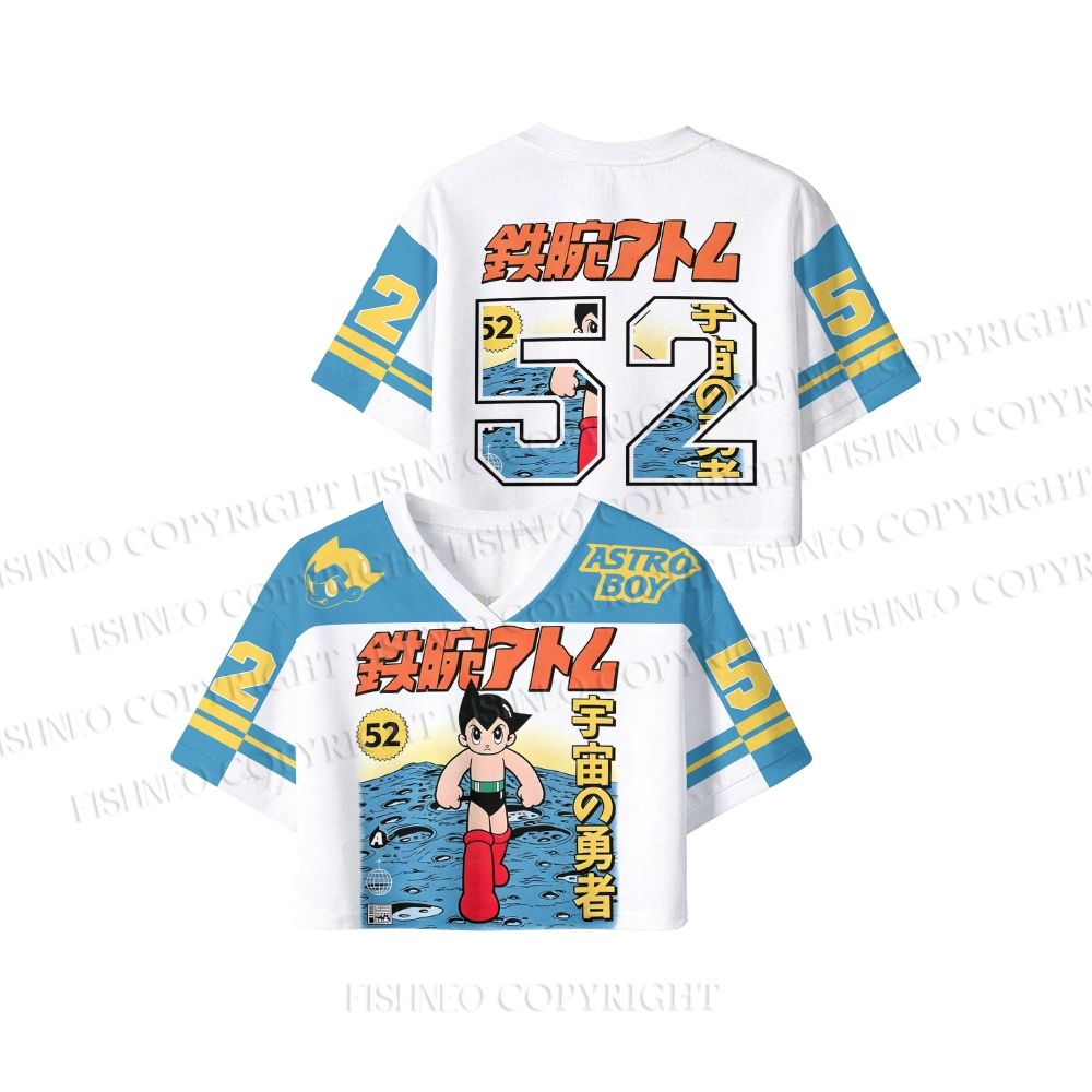 Astro Boy Vintage Art Printed Crop Sport Jersey Shirts