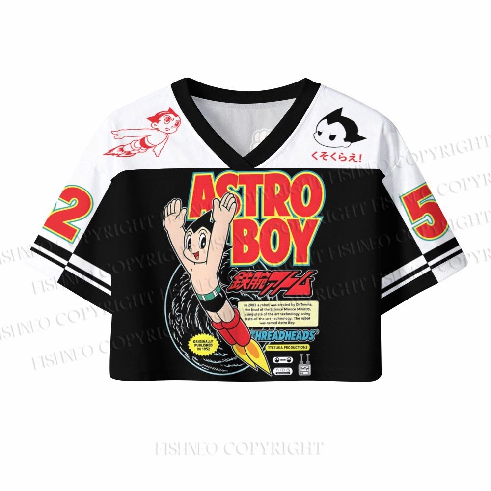 Astro Boy Vintage Art Printed Crop Sport Jersey Shirts