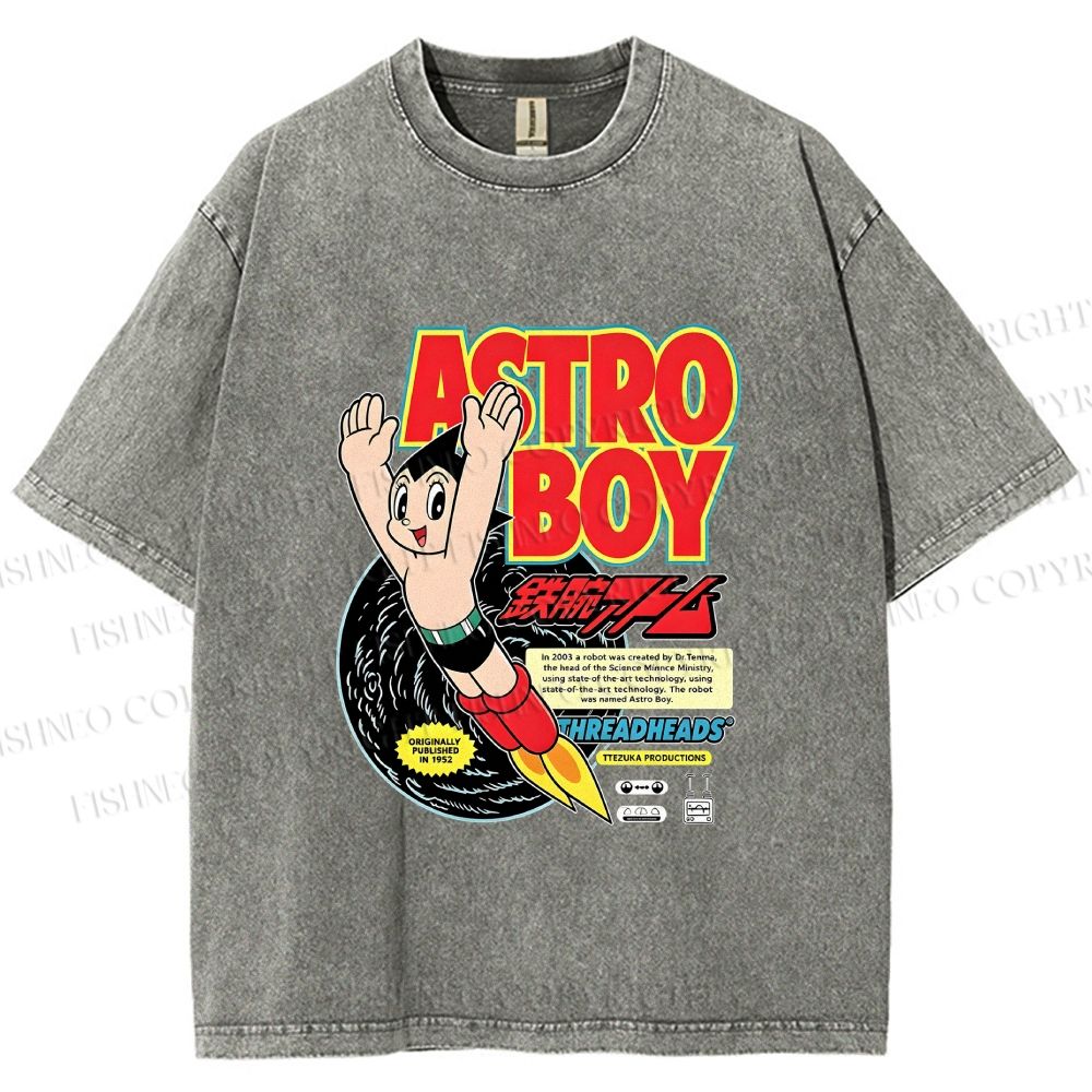 Unisex Astro Boy Printed Washed Tee