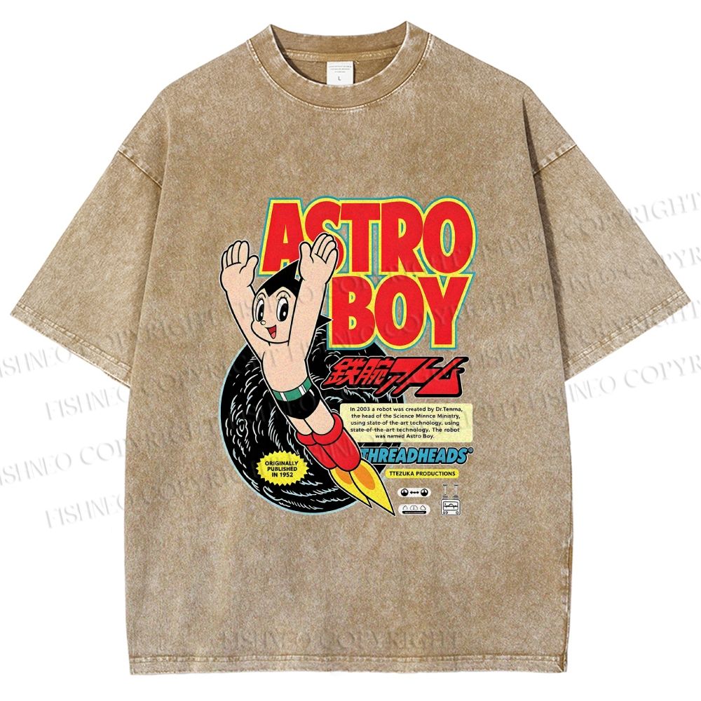 Unisex Astro Boy Printed Washed Tee