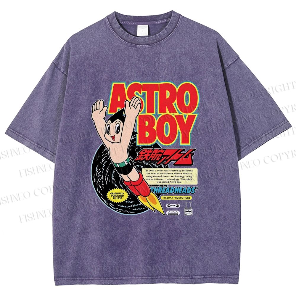 Unisex Astro Boy Printed Washed Tee