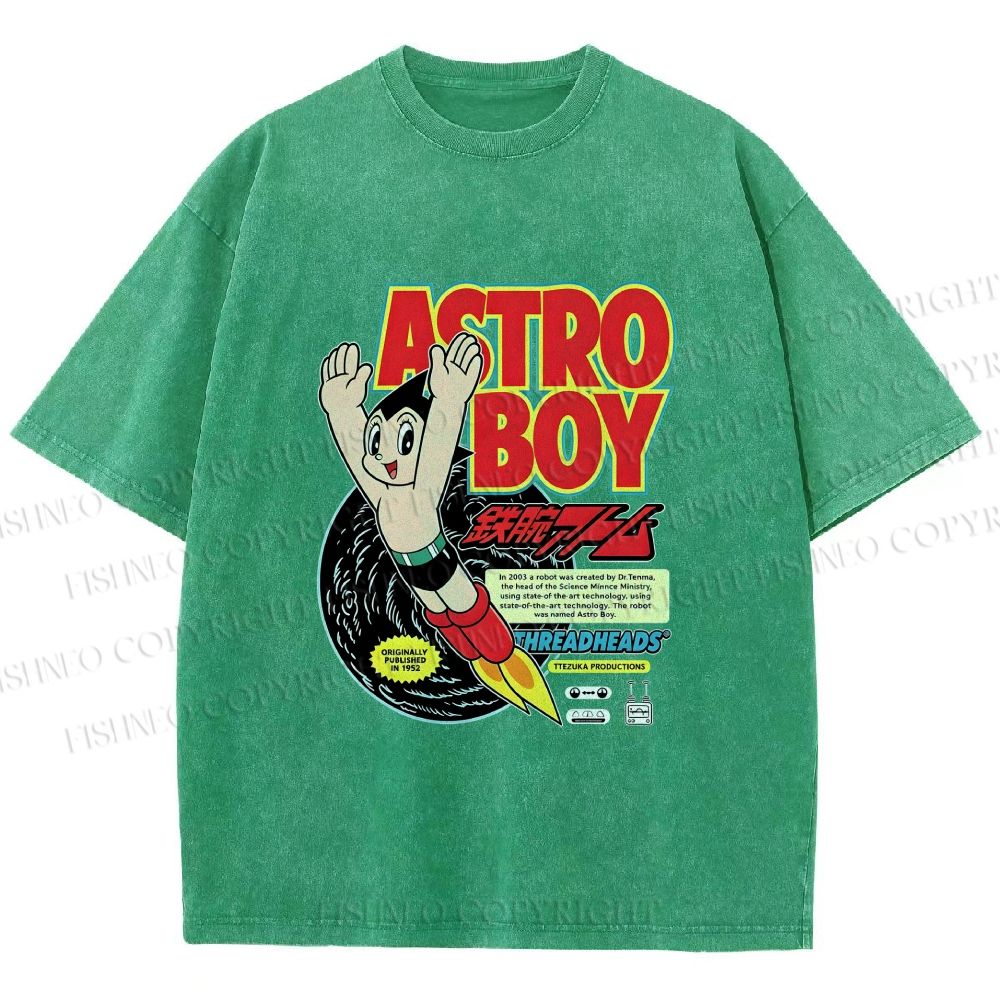 Unisex Astro Boy Printed Washed Tee