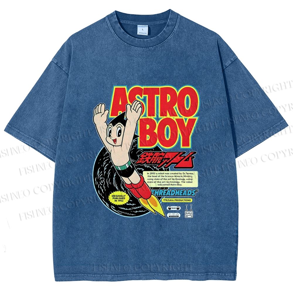 Unisex Astro Boy Printed Washed Tee