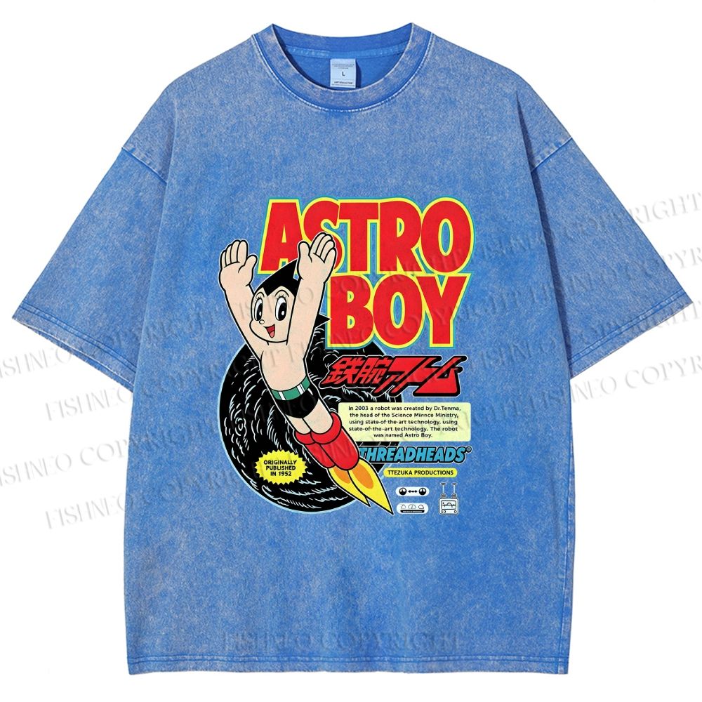 Unisex Astro Boy Printed Washed Tee