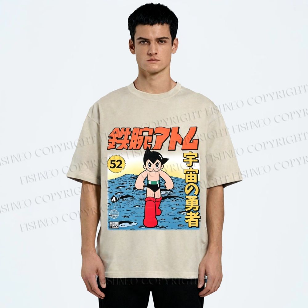 Unisex  Astro Boy Printed Washed Tee