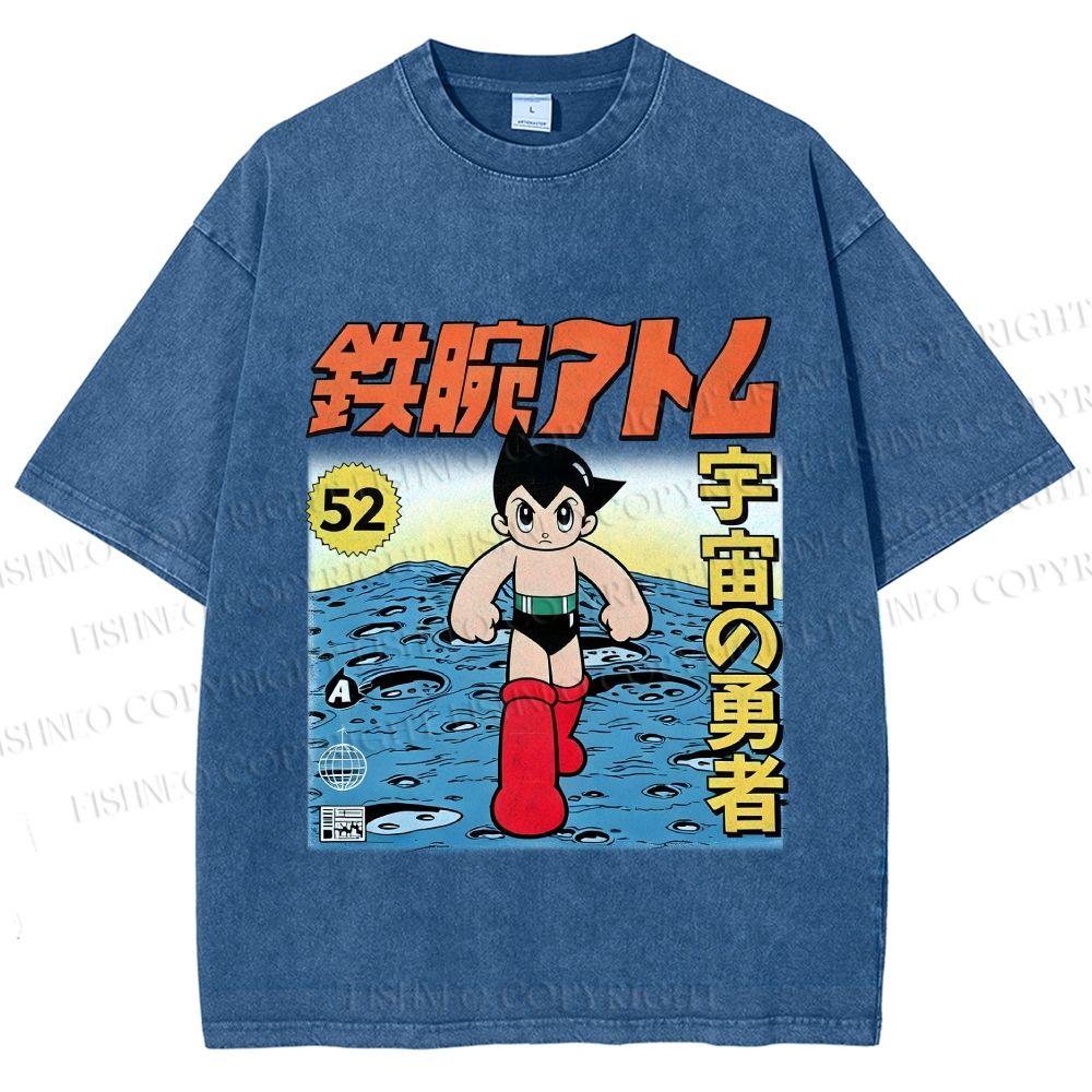 Unisex  Astro Boy Printed Washed Tee