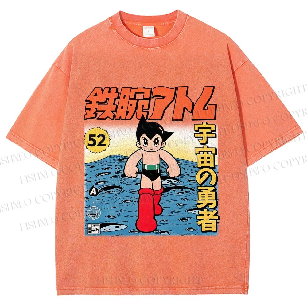 Unisex  Astro Boy Printed Washed Tee
