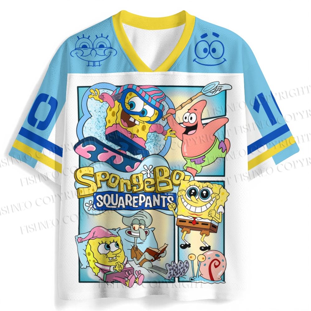SpongeBob SquarePants, Patrick Star, and Squidward's Life Jersey Shirts