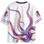 Purple Octopus Splashed with Ink Jersey Shirts