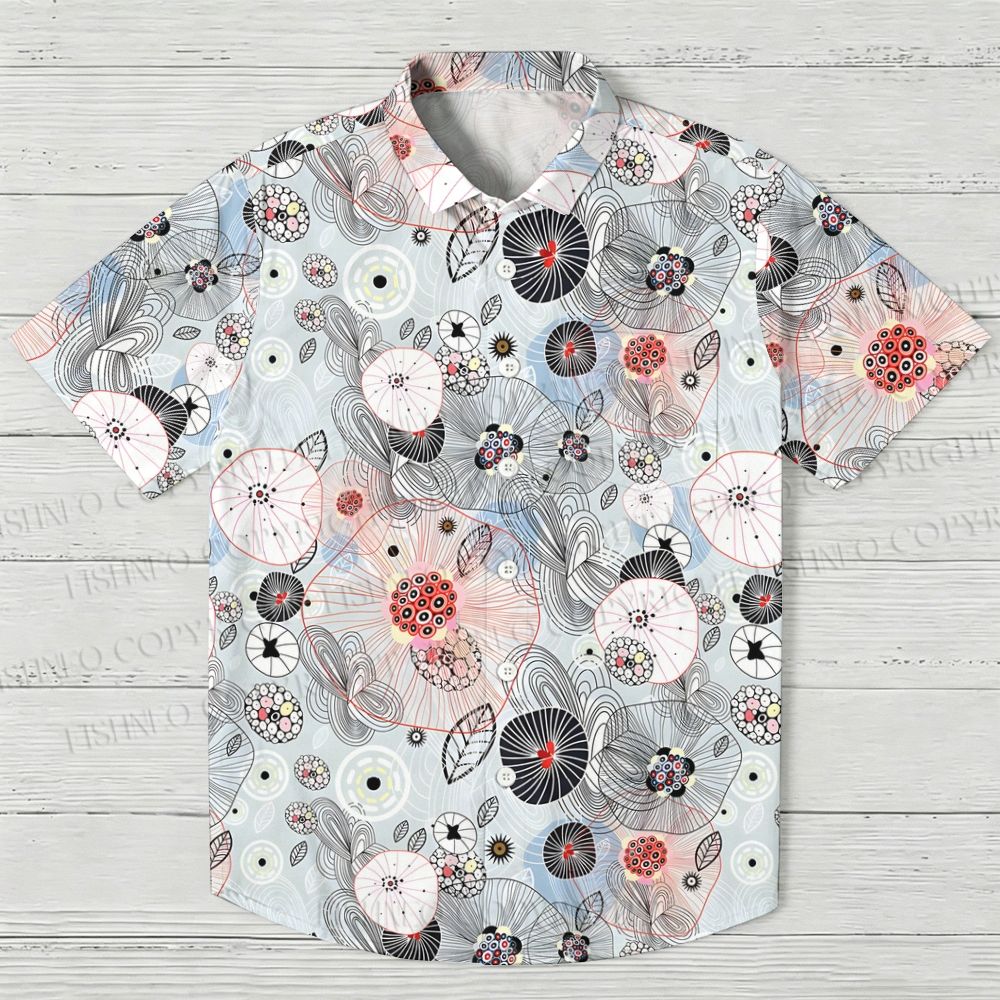 Mushroom Japanese Graphic Printed Hawaiian Shirt
