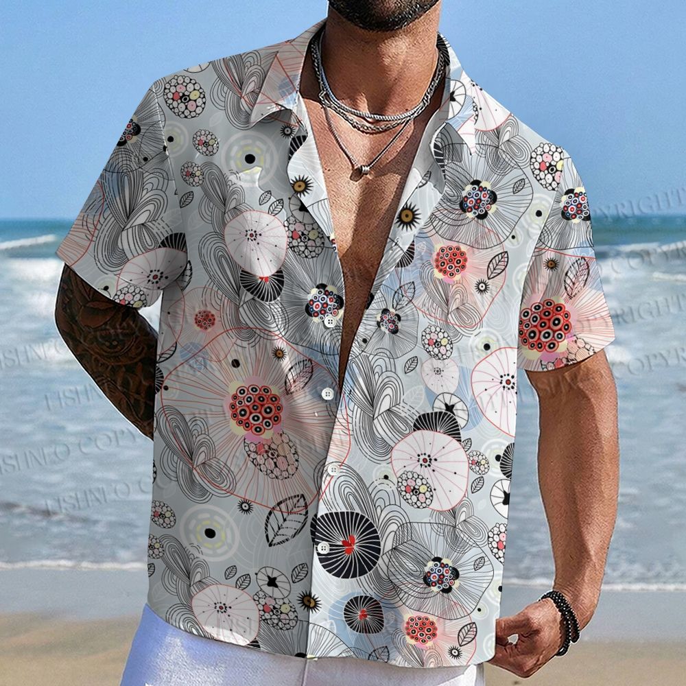 Mushroom Japanese Graphic Printed Hawaiian Shirt
