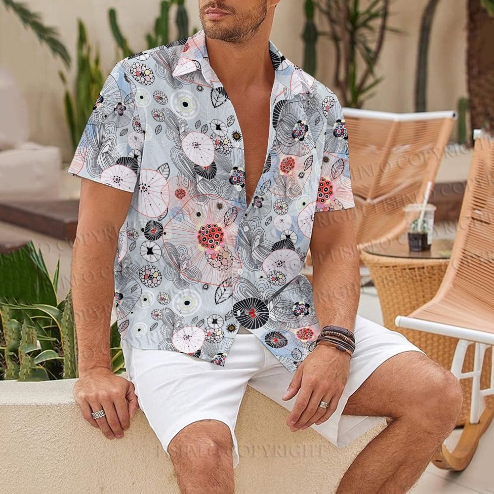Mushroom Japanese Graphic Printed Hawaiian Shirt