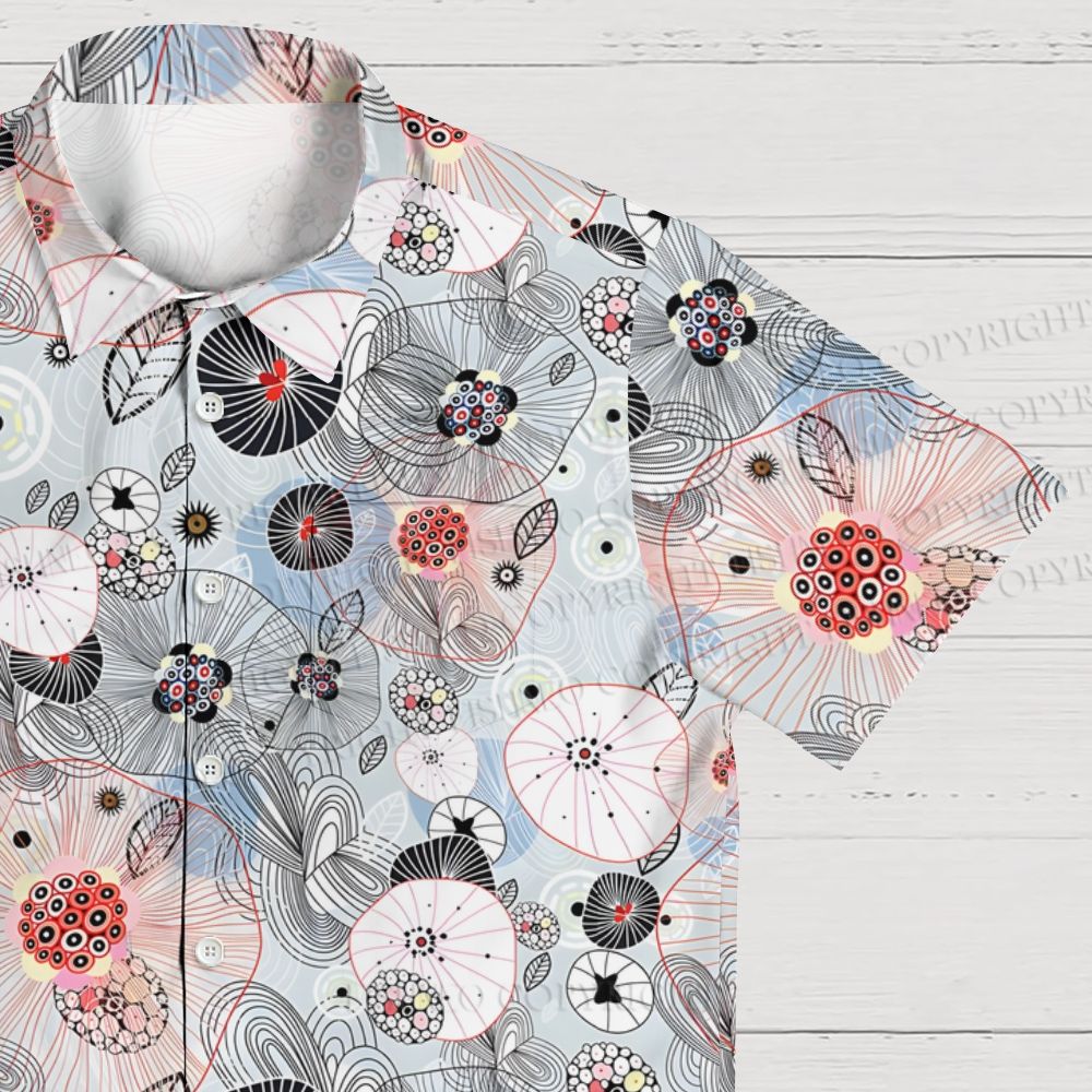 Mushroom Japanese Graphic Printed Hawaiian Shirt
