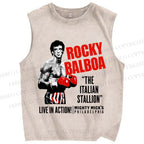 Unisex Rocky: Rocky Balboa Printed Washed Tank Top
