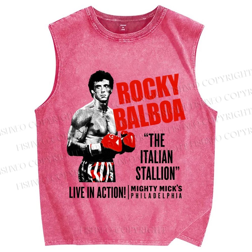 Unisex Rocky: Rocky Balboa Printed Washed Tank Top