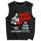 Unisex Rocky: Rocky Balboa Printed Washed Tank Top