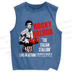 Unisex Rocky: Rocky Balboa Printed Washed Tank Top