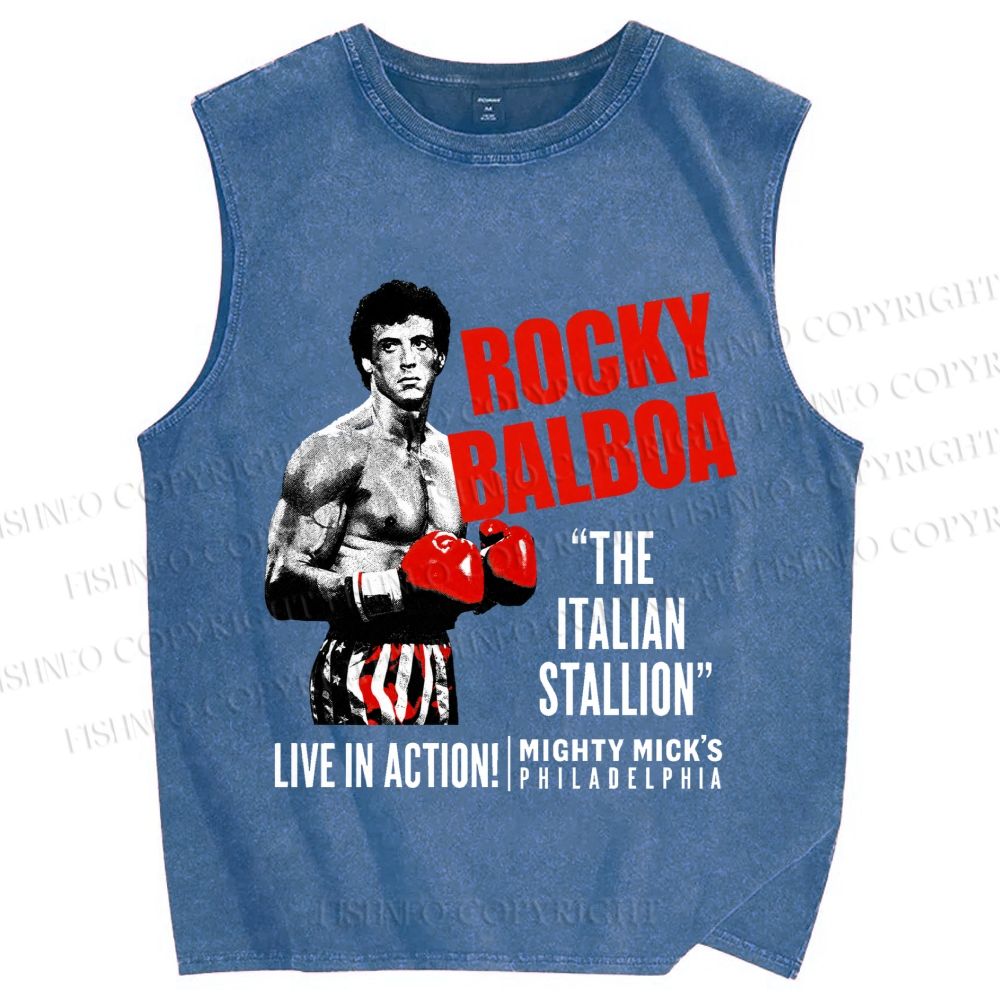 Unisex Rocky: Rocky Balboa Printed Washed Tank Top