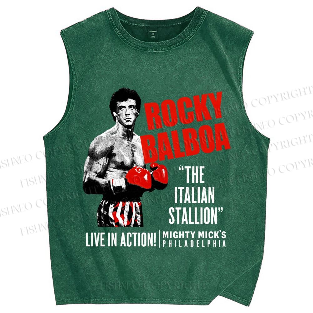 Unisex Rocky: Rocky Balboa Printed Washed Tank Top