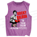 Unisex Rocky: Rocky Balboa Printed Washed Tank Top