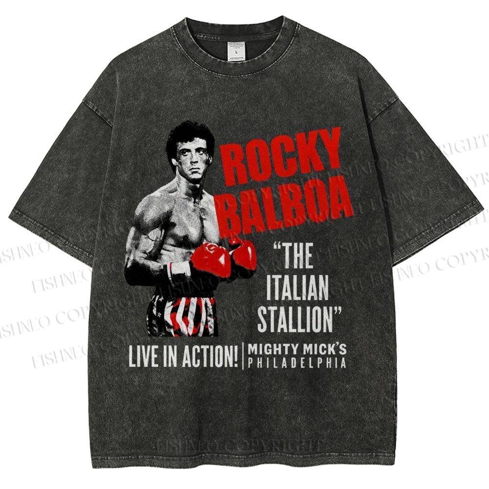 Unisex Rocky: Rocky Balboa Printed Washed Tee