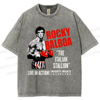 Unisex Rocky: Rocky Balboa Printed Washed Tee