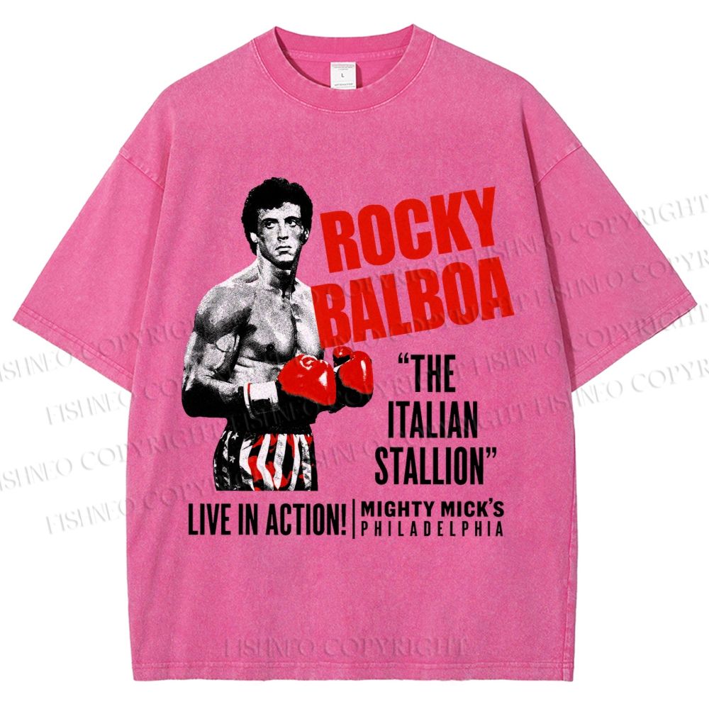 Unisex Rocky: Rocky Balboa Printed Washed Tee