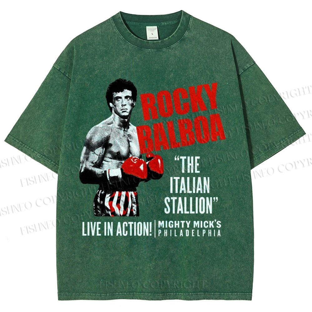 Unisex Rocky: Rocky Balboa Printed Washed Tee