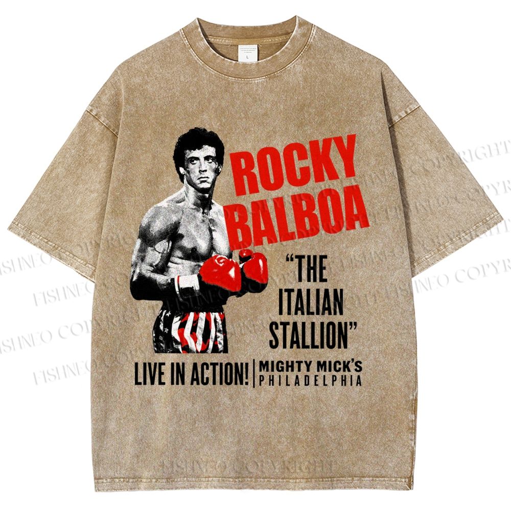 Unisex Rocky: Rocky Balboa Printed Washed Tee