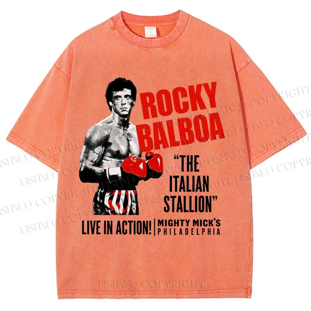 Unisex Rocky: Rocky Balboa Printed Washed Tee