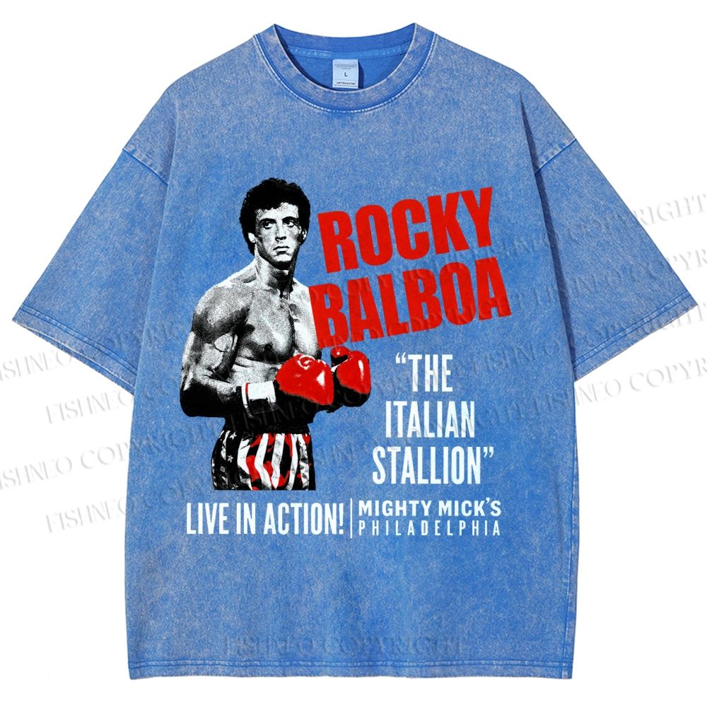 Unisex Rocky: Rocky Balboa Printed Washed Tee