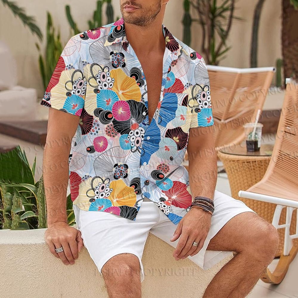 Mushroom Japanese Graphic Printed Hawaiian Shirt