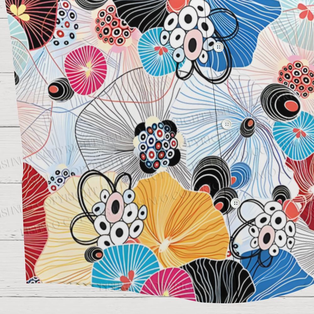 Mushroom Japanese Graphic Printed Hawaiian Shirt
