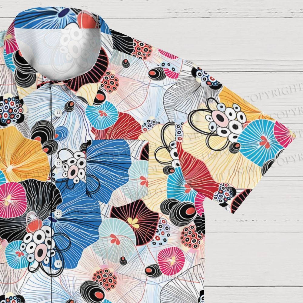 Mushroom Japanese Graphic Printed Hawaiian Shirt