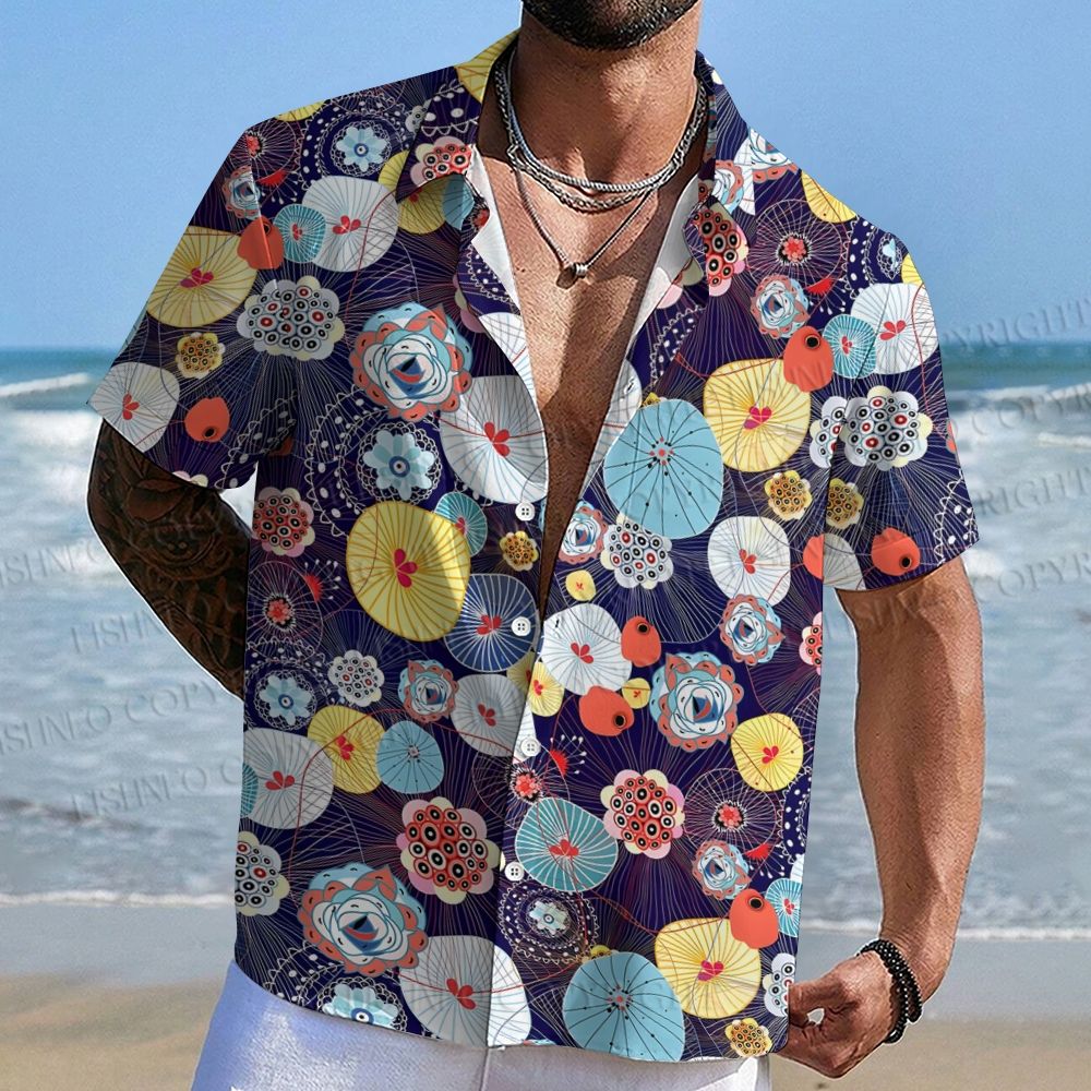 Mushroom Japanese Graphic Printed Hawaiian Shirt