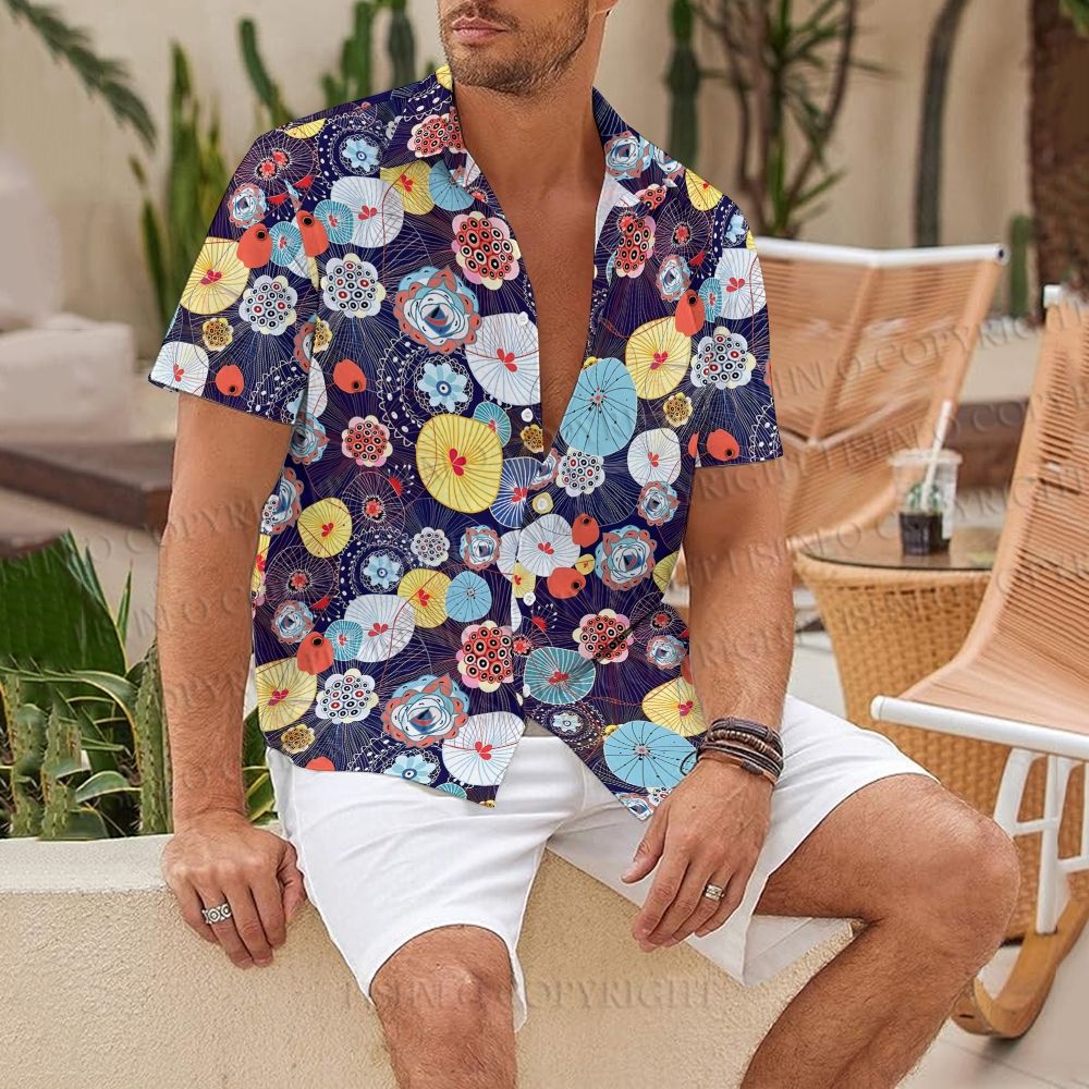 Mushroom Japanese Graphic Printed Hawaiian Shirt