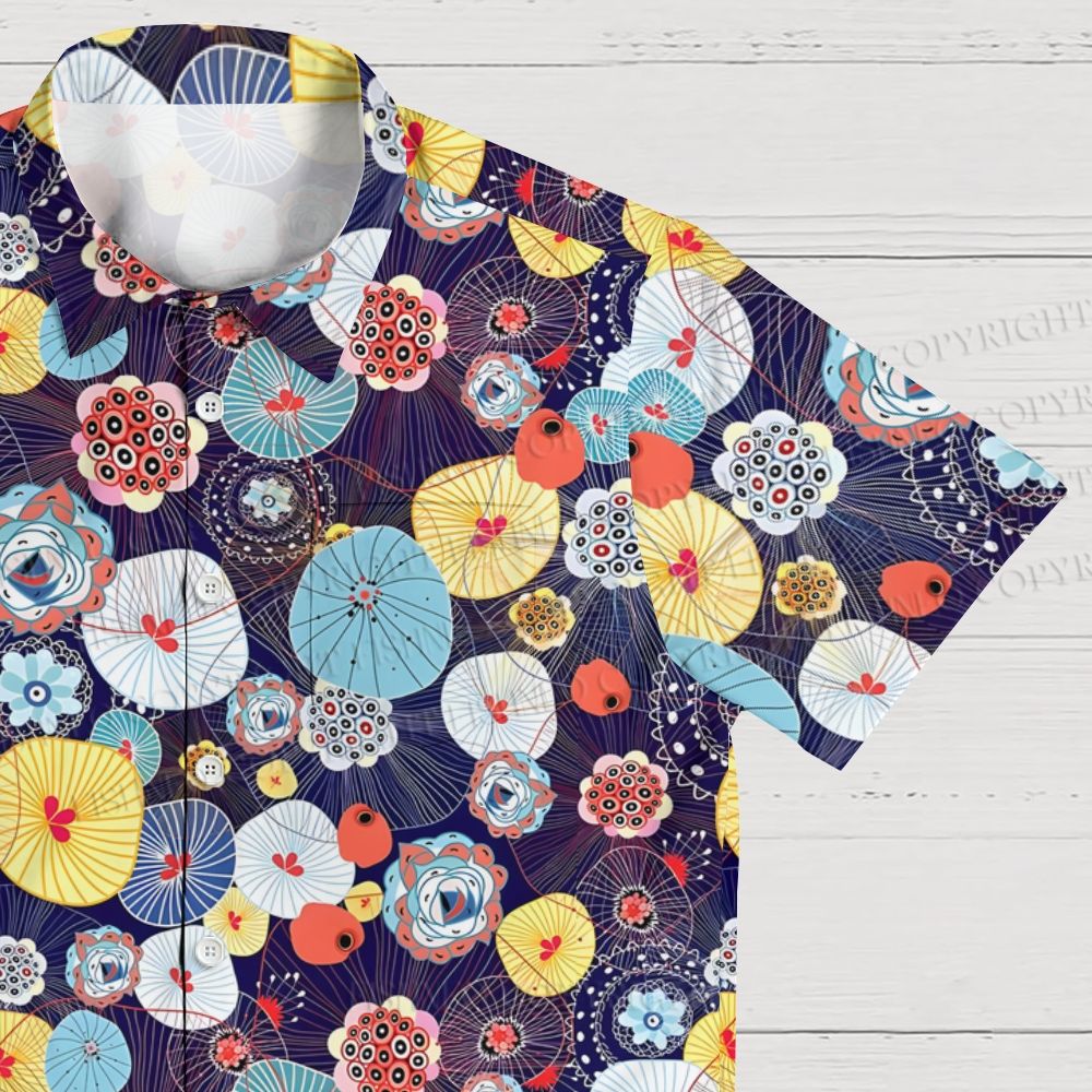 Mushroom Japanese Graphic Printed Hawaiian Shirt
